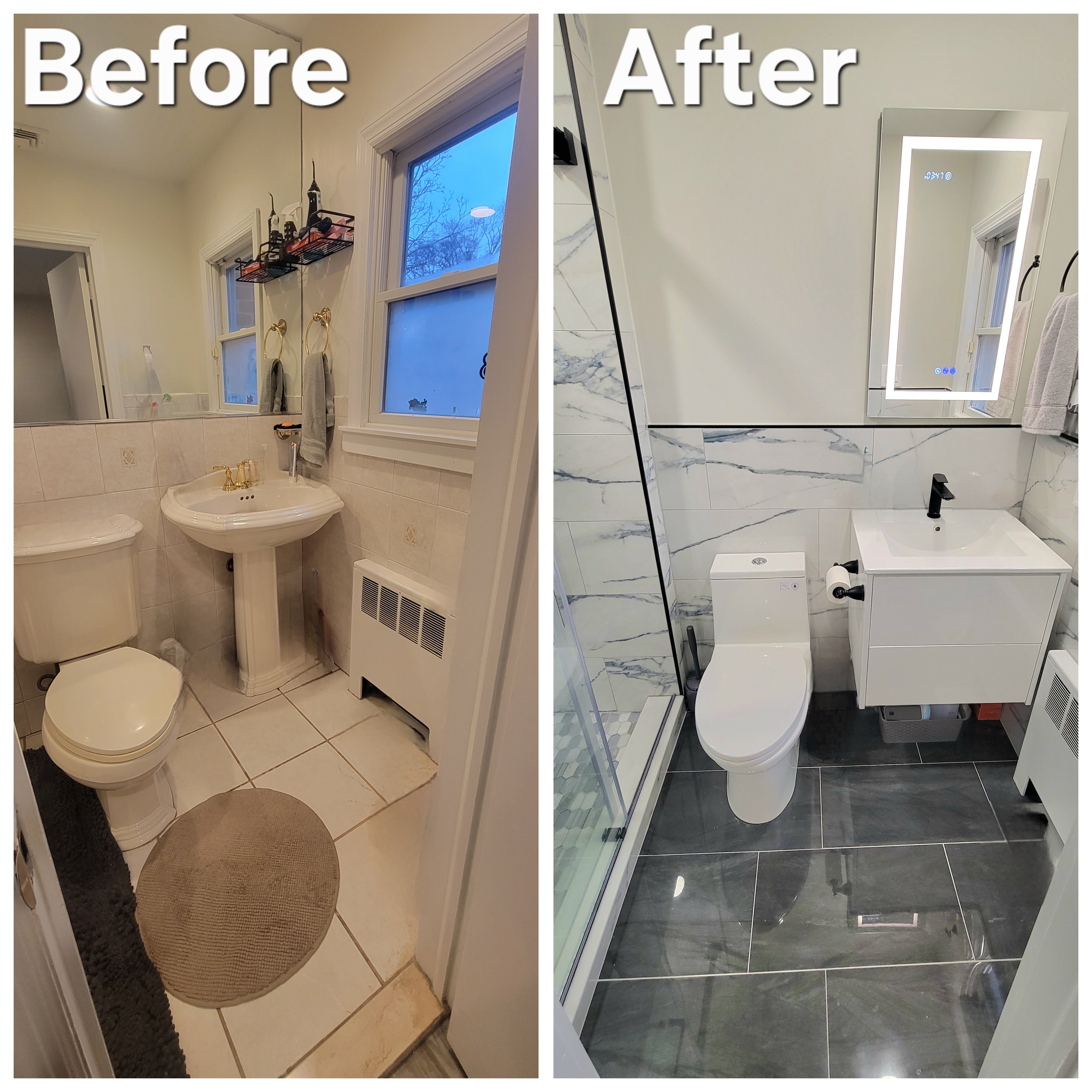 Black and White Theme with Smart Toilet